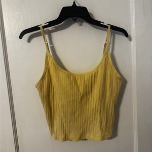 Old Navy Yellow Ribbed Scoop Neck Camisole